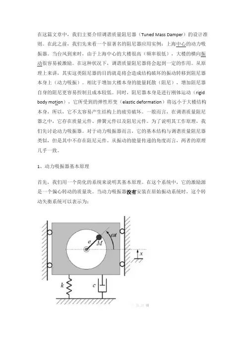 主要介绍调谐质量阻尼器的设计准则