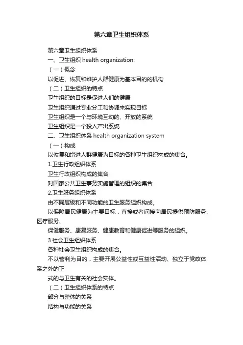 第六章卫生组织体系