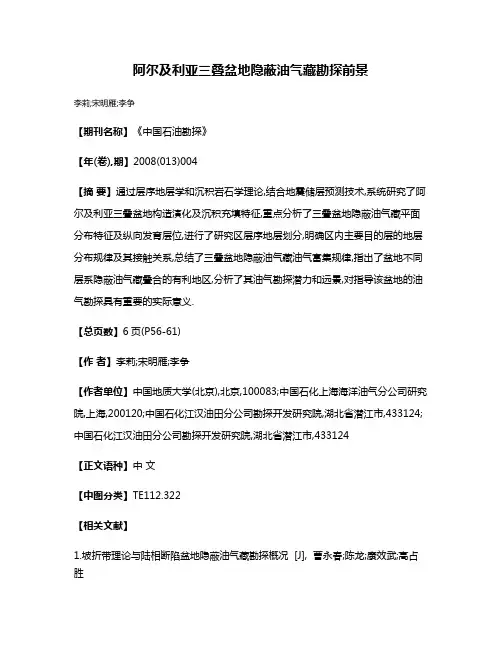 阿尔及利亚三叠盆地隐蔽油气藏勘探前景