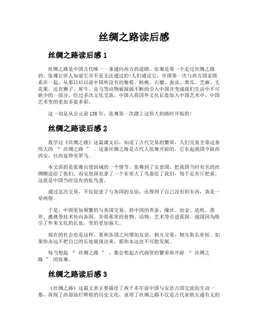 丝绸之路读后感
