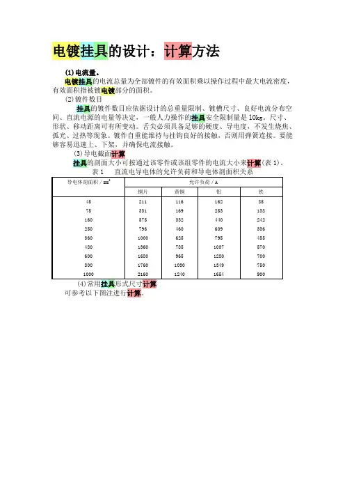电镀挂具的设计