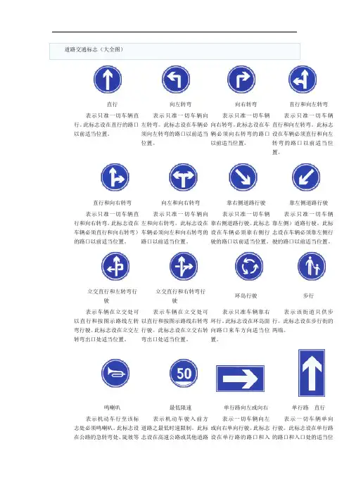 道路交通标志(大全图)