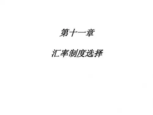 《国际金融》11汇率制度