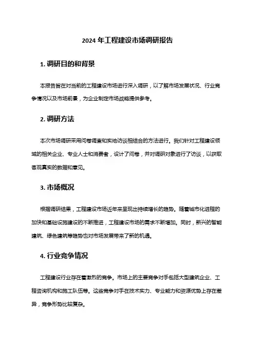 2024年工程建设市场调研报告