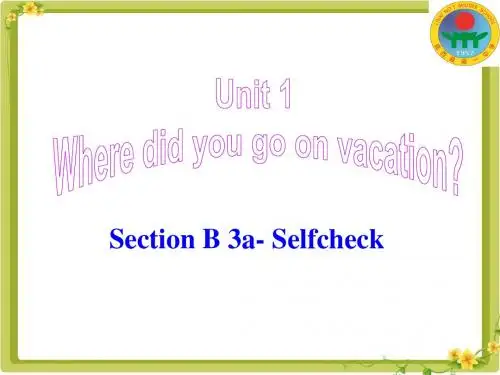 新人教版英语八年级上册unit1Section B 3a-Selfcheck