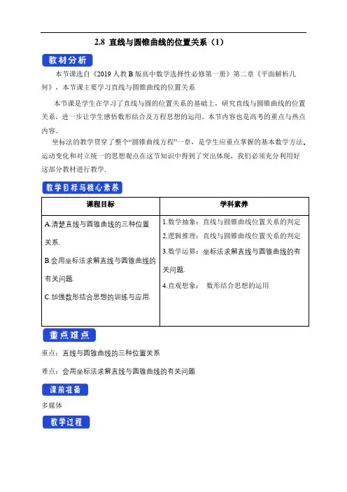 02 教学设计_直线与圆锥曲线的位置关系(第1课时)(2)