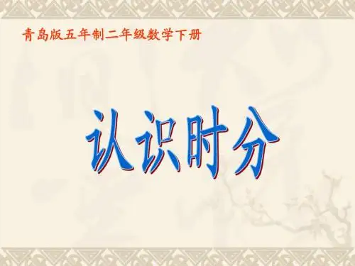 二年级数学下册 认识时分课件 青岛版五年制