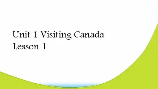 人教版新起点小学英语六年级下册Unit 1 Visiting Canada Lesson 1 课件1