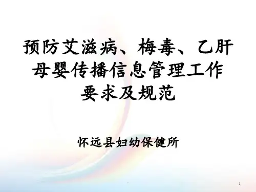 预防艾滋病梅毒和乙肝母婴传播信息管理PPT课件