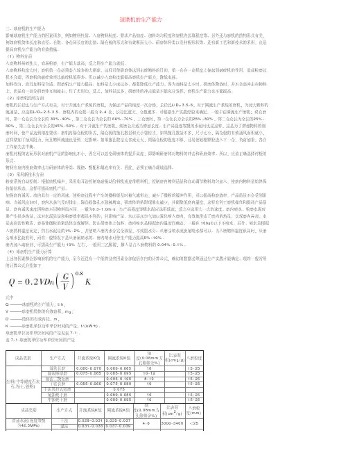 球磨机的生产能力
