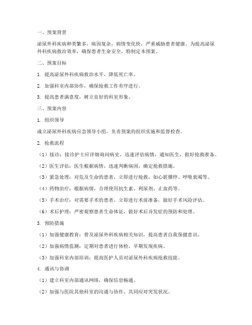 泌尿外科疾病应急预案
