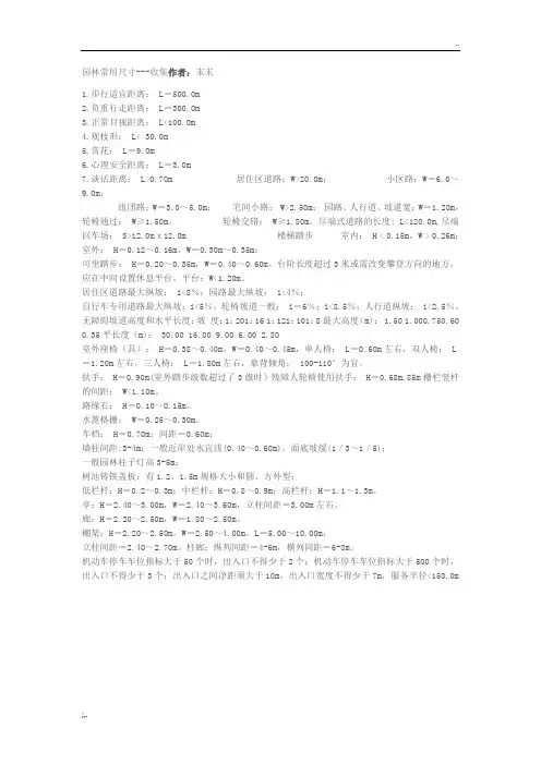 景观道路常用尺寸