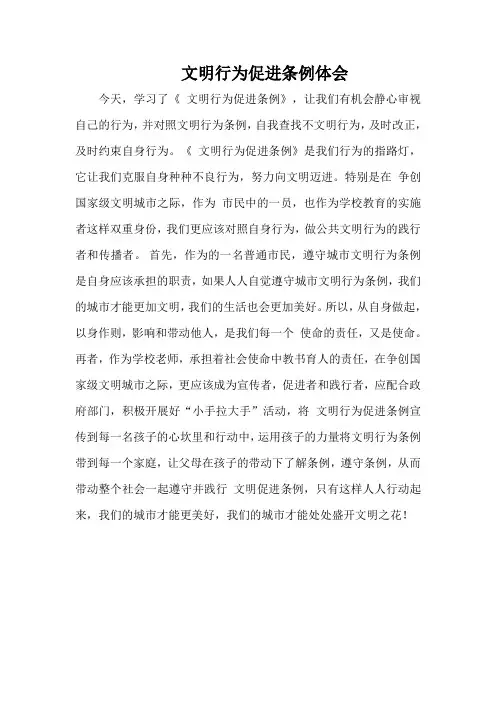 文明行为促进条例体会