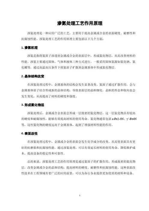 渗氮处理工艺作用原理