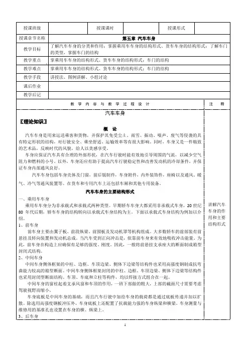 汽车车身教案