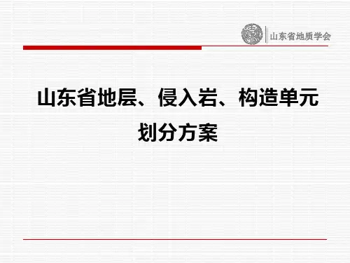 山东省地层、侵入岩、构造单元划分方案