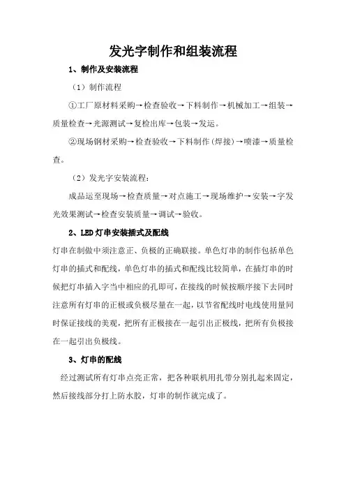 发光字制作和组装流程