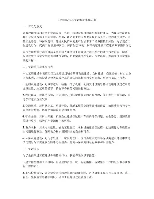 工程建设专项整治行动实施方案