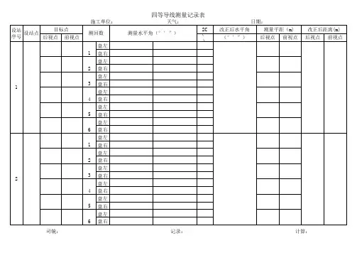 导线测量记录表