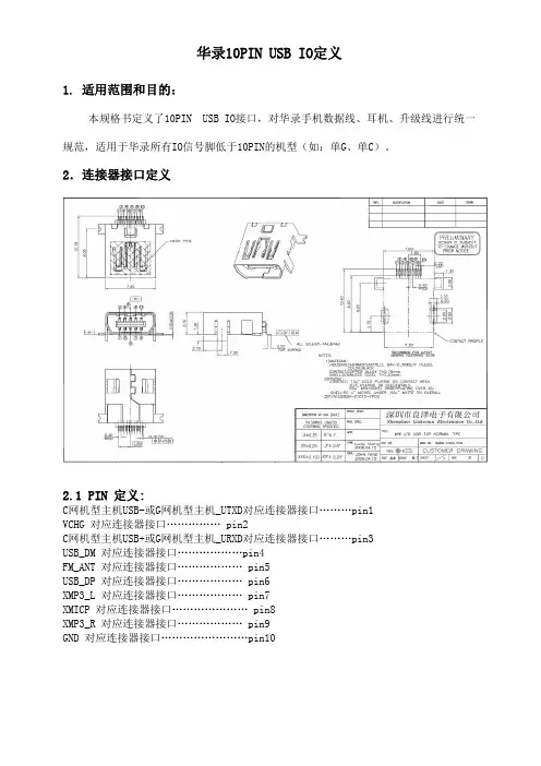 华录 miniUSB接口定义