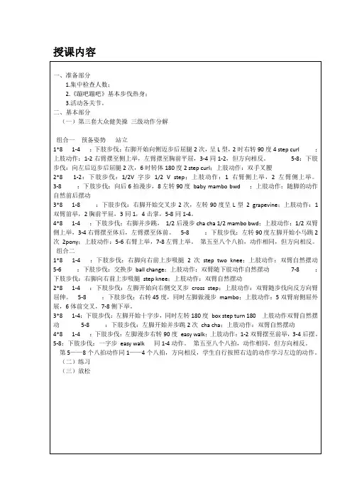 第三套大众健美操三级动作