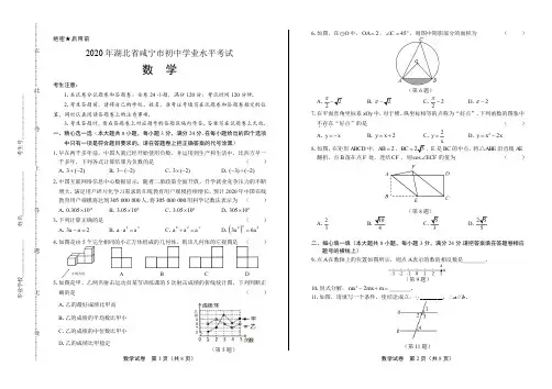 2020年湖北省咸宁中考数学试卷