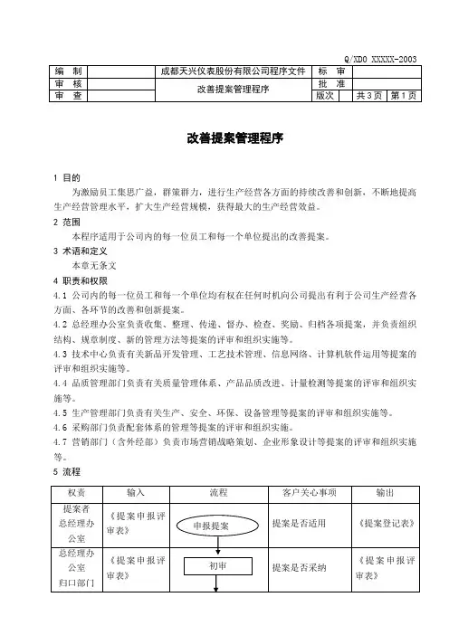 改善提案管理程序