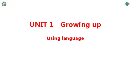 外研版 选择性必修第二册Unit 1 Growing up Using language 课件