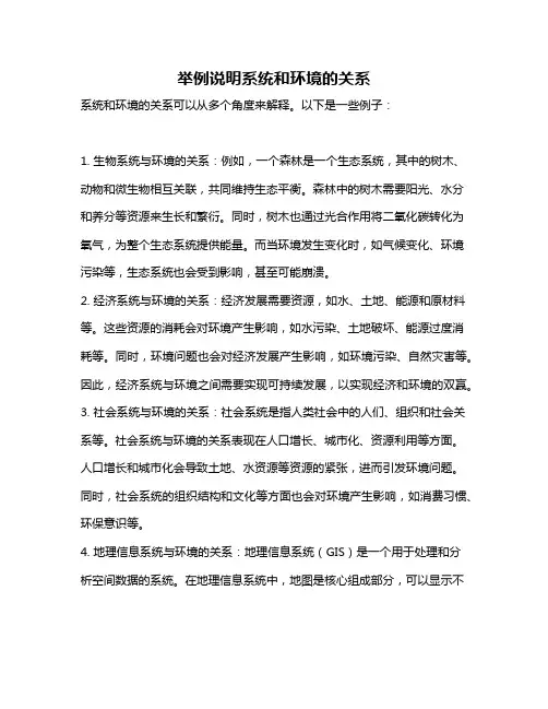 举例说明系统和环境的关系