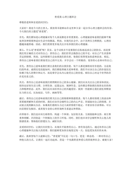 善爱我 心理主题班会