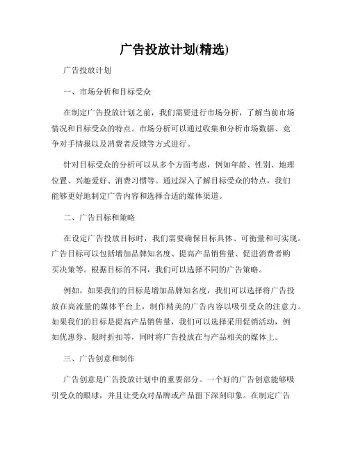 广告投放计划(精选)