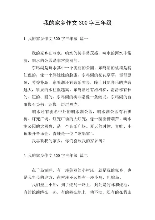 我的家乡作文300字三年级