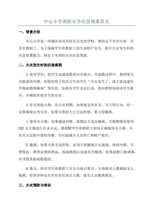 中心小学消防安全应急预案范文