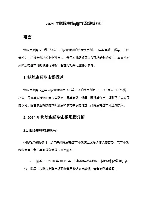 2024年拟除虫菊酯市场规模分析