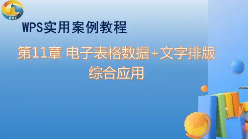 人民大2024WPS实用案例教程 课件第11章 电子表格数据+文字排版综合应用