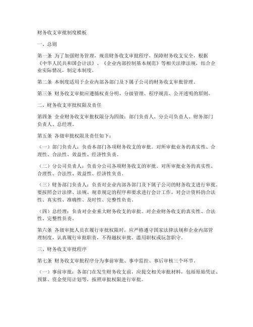 财务收支审批制度模板