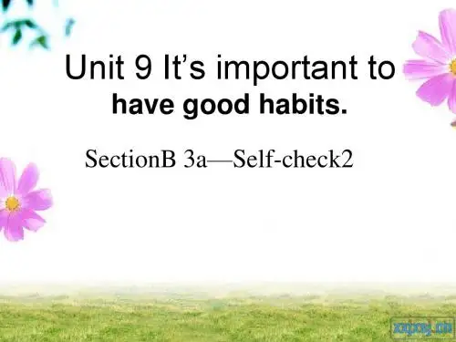 鲁教版九年级Unit9 It's important to have good habits.SectionB(3a-selfcheck)