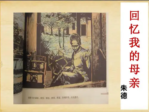 部编版八年级语文上册课件：7.回忆我的母亲(共15张PPT)