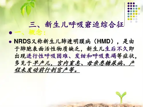 新生儿呼吸窘迫综合征-2022年学习资料
