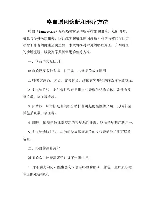 咯血原因诊断和治疗方法