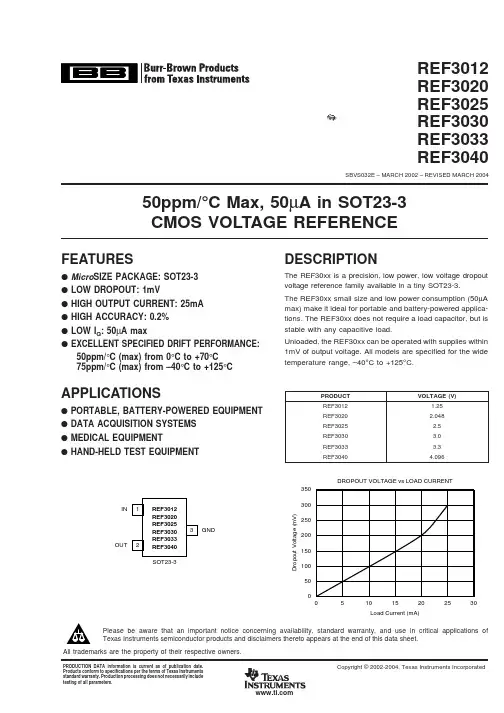 REF3033AIDBZRG4中文资料