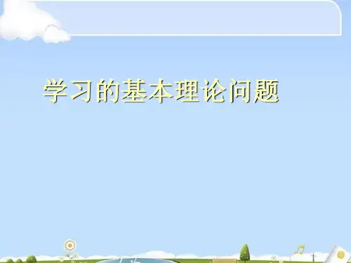 学习的基本理论问题