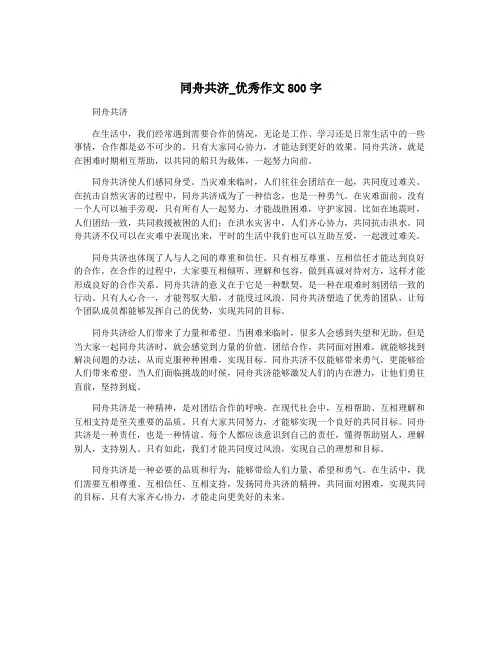 同舟共济_优秀作文800字