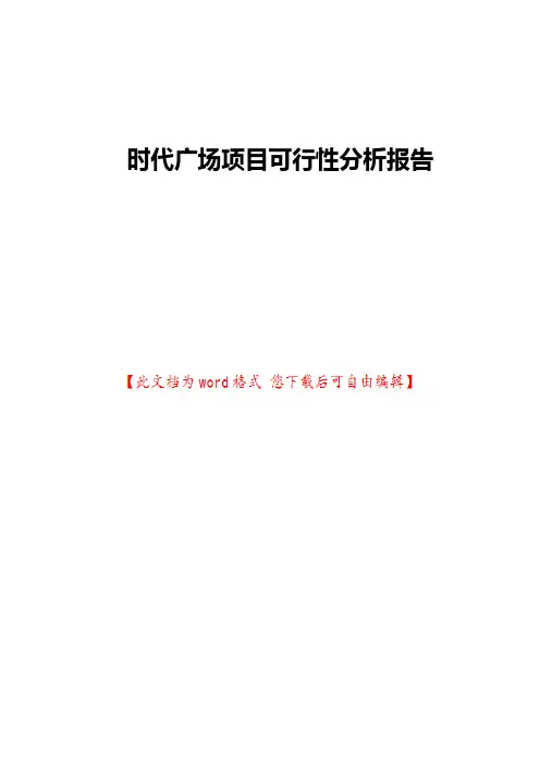 时代广场项目可行性分析报告