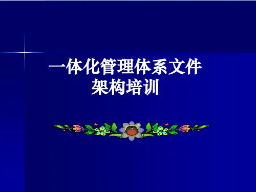三标一体化管理体系文件架构培训(PPT)