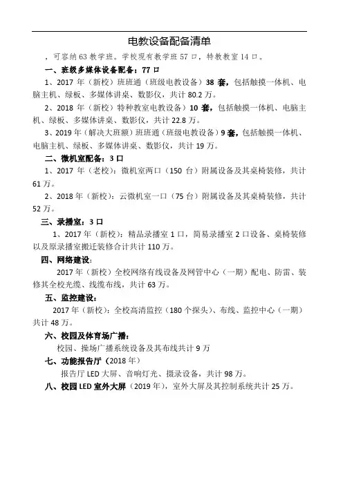 电教设备配备清1