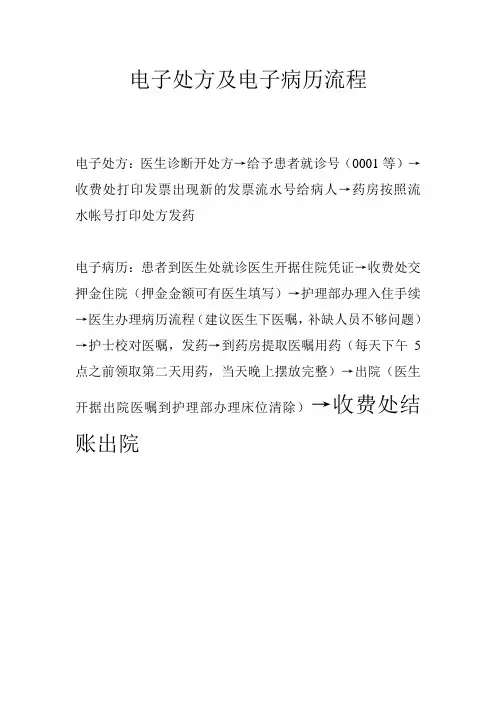 电子处方及电子病历流程