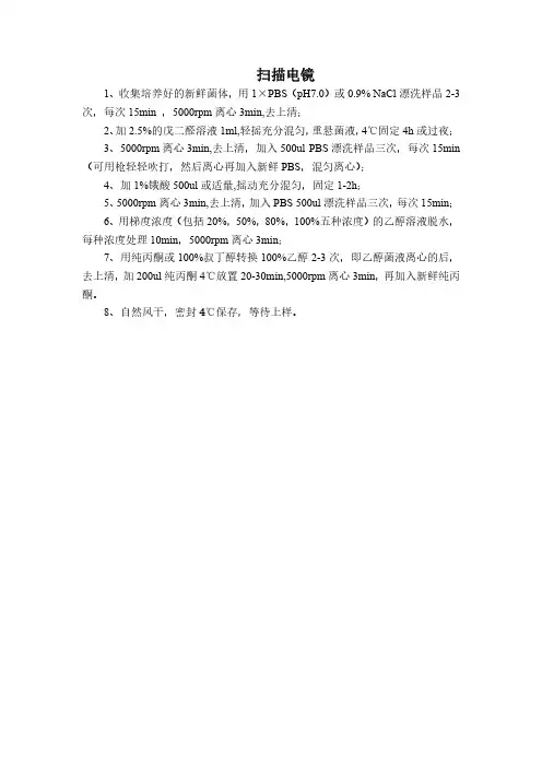 微生物-菌体扫描电镜前处理