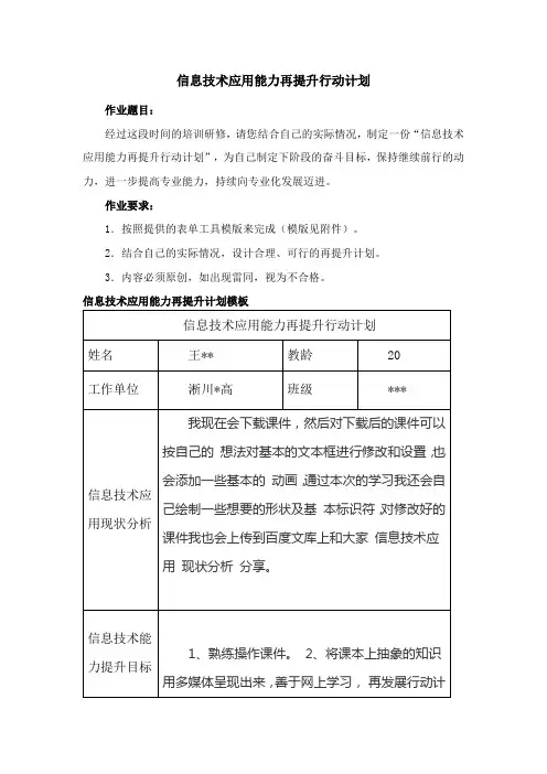 信息技术应用能力再提升行动计划1