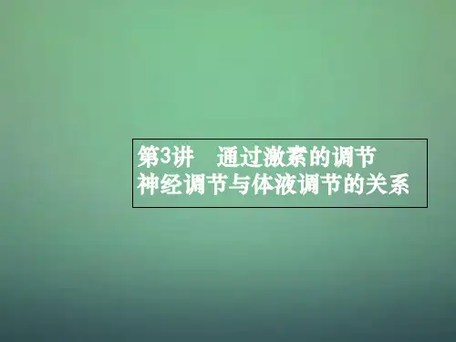 2016届高三生物一轮复习 9.3通过激素的调节 神经调节与体液调节的关系课件